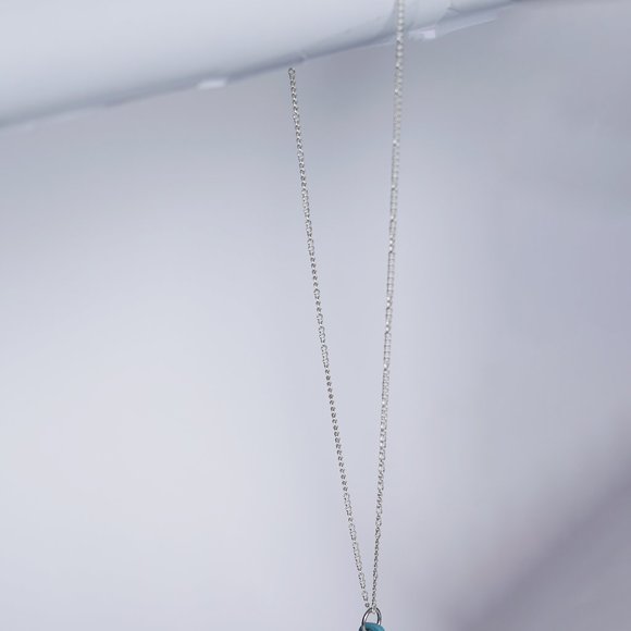 Two-tone Blue Vinyl Record Pendant with Swarovski - Picture 5 of 5